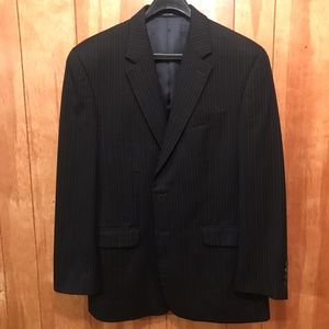 Ralph by Ralph Lauren Mens Suit Jacket size 42R Black with White Pinstripe